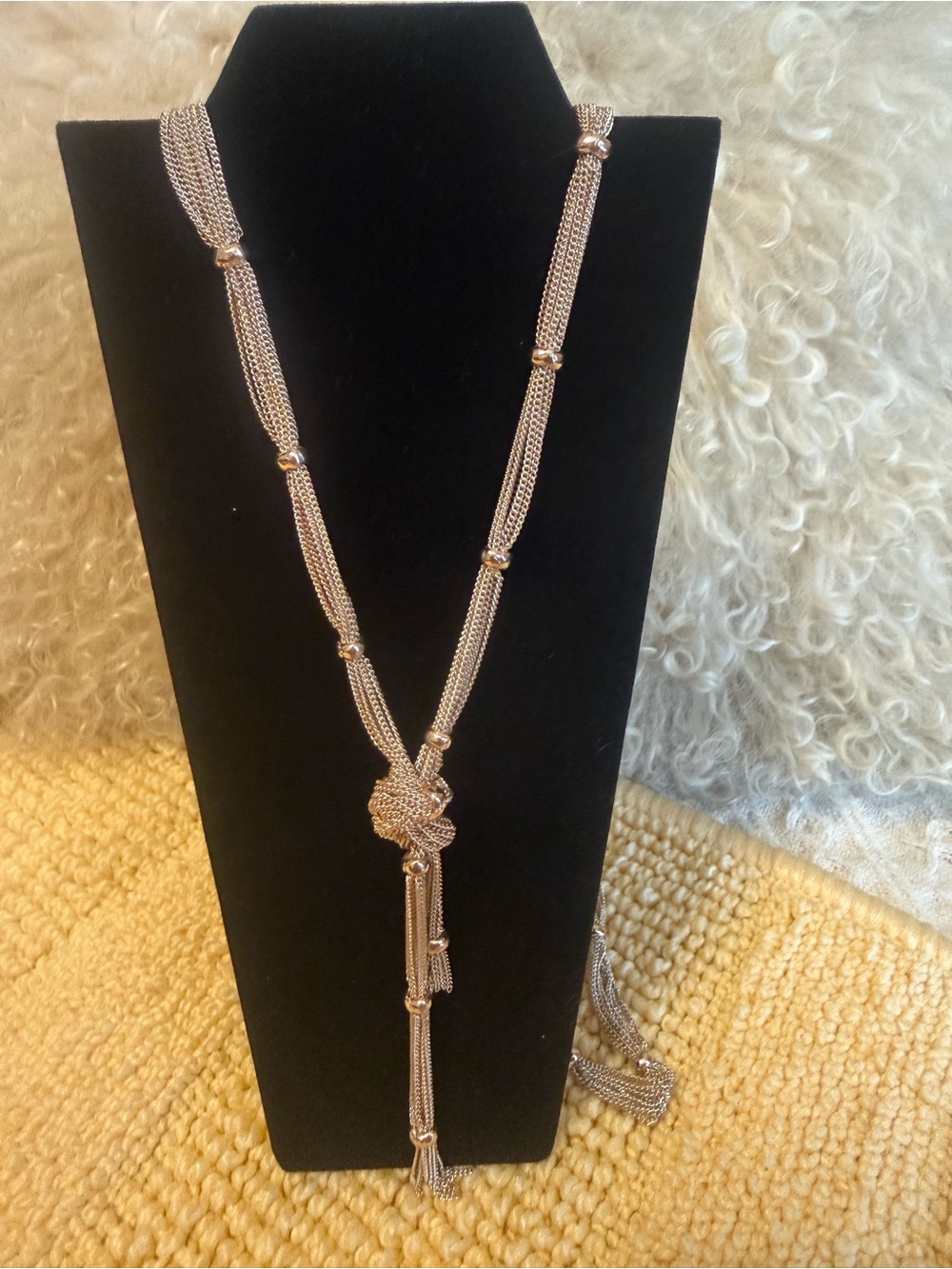 jcpenney Rose Gold Multi-Strand Lariat Necklace with Knot and Tassel